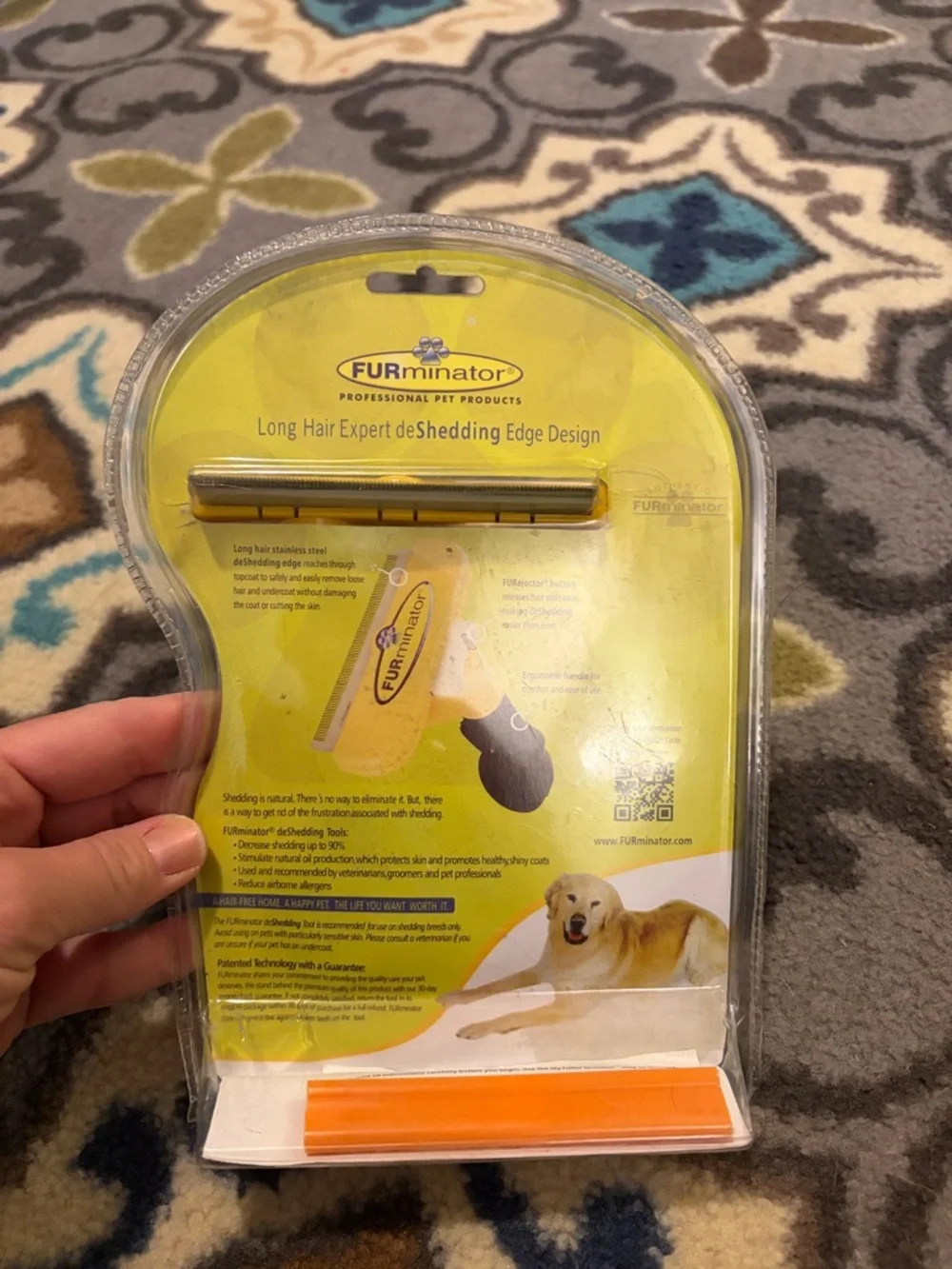 FURminator deShedding Tool for Dog Grooming Long Hair Large Dogs